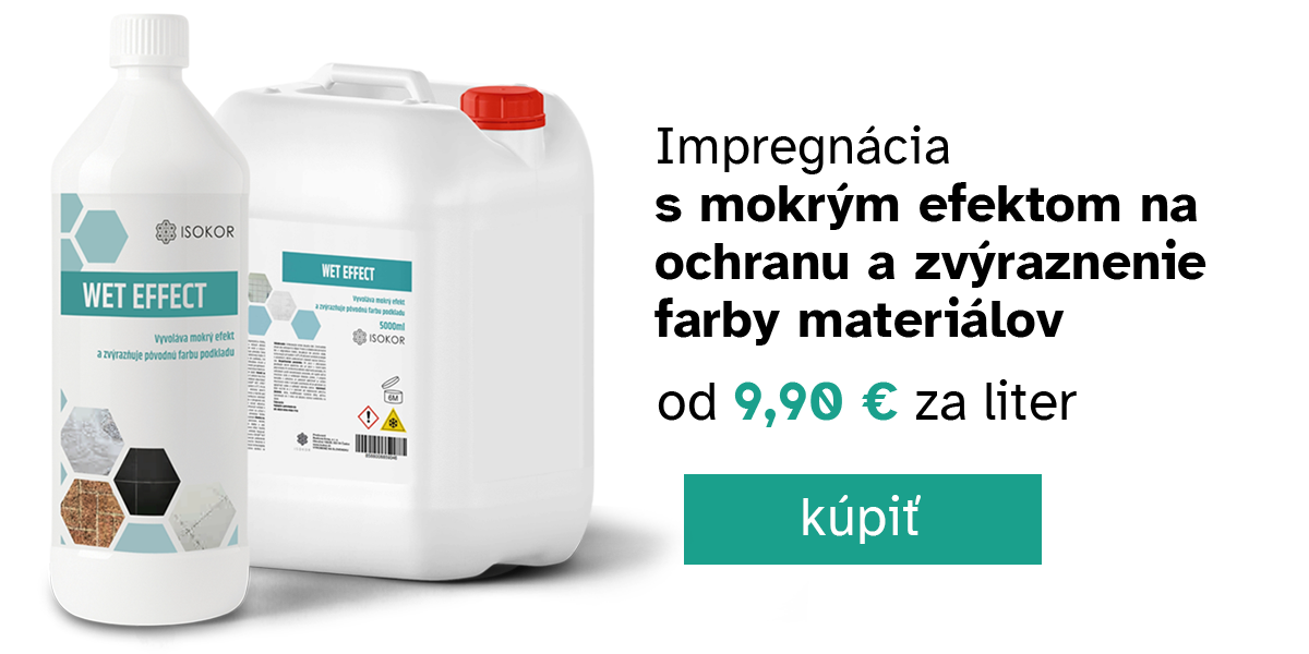 Impregnácia s mokrým efektom na zvýraznenie kresby materiálov