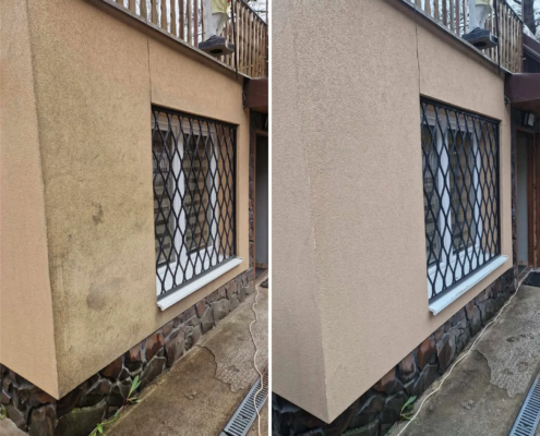 foto-1 čistič fasád,dlhodobo znečistená fasáda